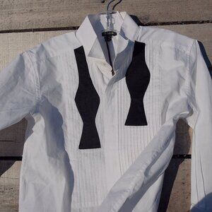 NWT Pleated Faux Tux Shirt